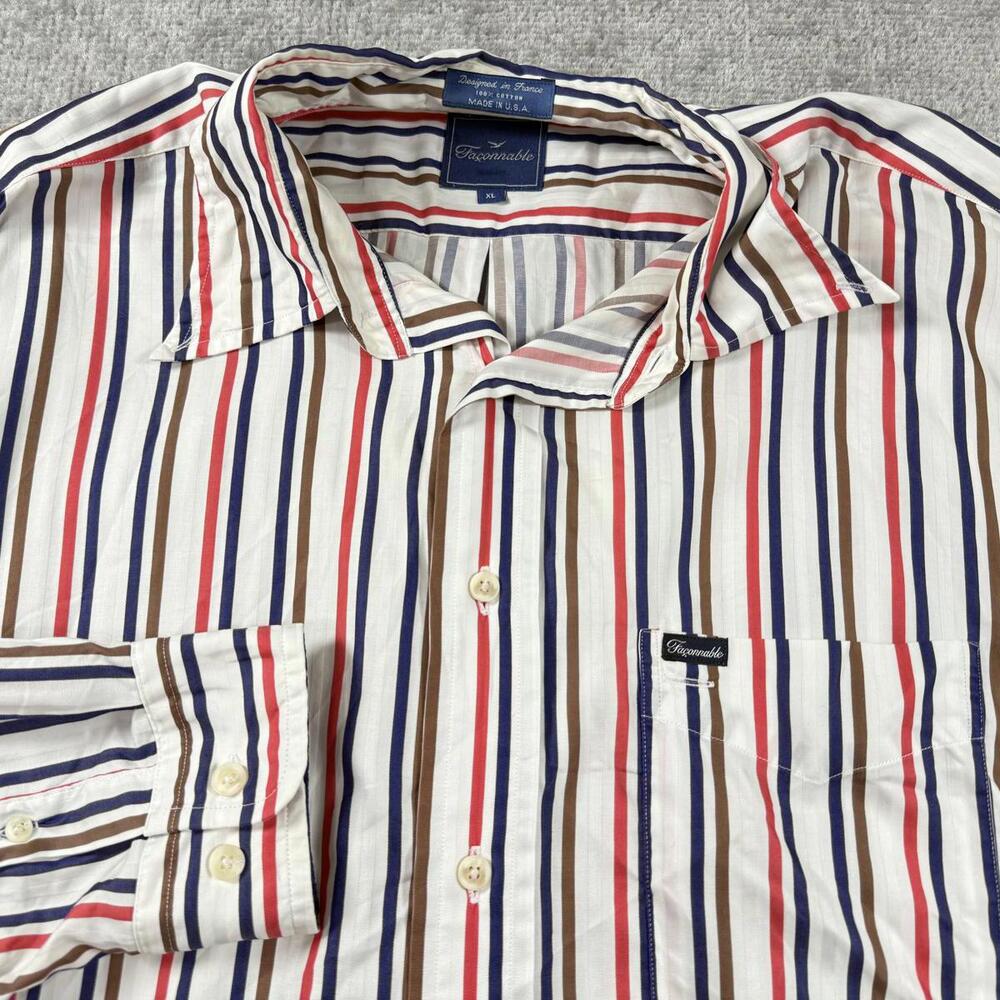Facconable Mens Shirt with Pocket Designed In France Size XL